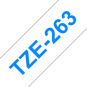 Brother TZe 263 Tape - Blue on White - 36mm