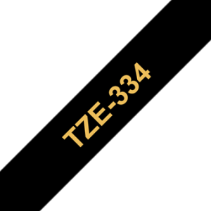 Brother TZe 334 Tape - Gold on Black - 12mm