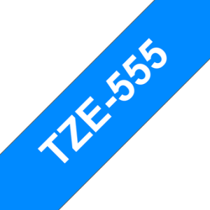 Brother TZe 555 Tape ? White on Blue - 24mm