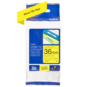 Alternative view of Brother TZe S661 Strong Adhesive Tape - Black on Yellow - 36mm