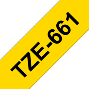 Brother TZe S661 Strong Adhesive Tape ? Black on Yellow - 36mm