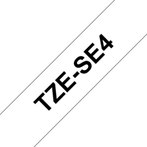 Brother TZe SE4 Security Tape - Black on White - 18mm